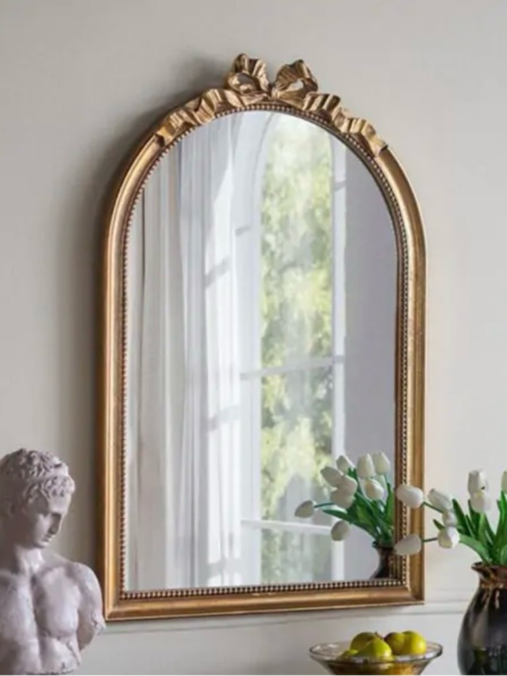 🆕- Oakhill Home- GOLD BOW TOP
ARCHED WALL MIRROR.
